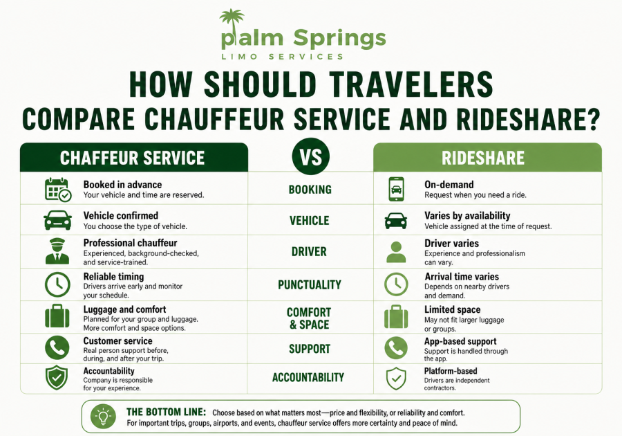 How Should Travelers Compare Chauffeur Service and Rideshare?